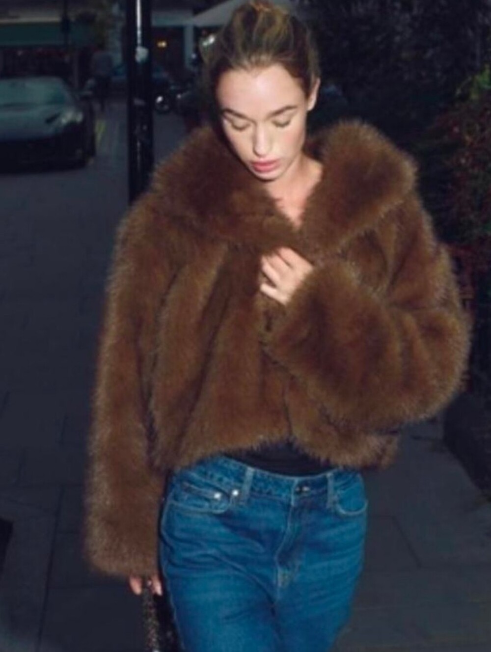 Zara Chocolate Brown Faux Fur Short Jacket